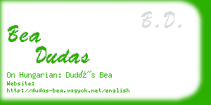 bea dudas business card